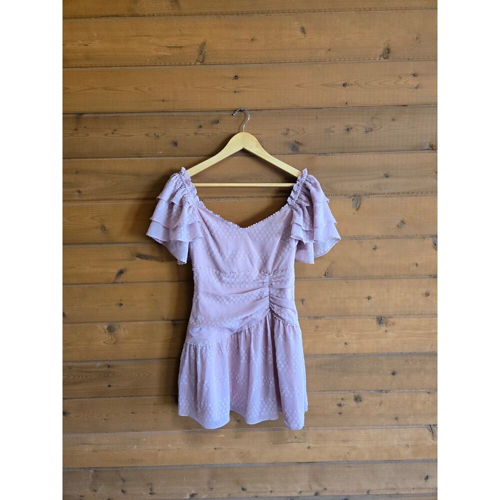 Tularosa Mini Dress Lilou Petal Pink Flutter Sleeve Feminine Cottagecore Blush S - Picture 2 of 6